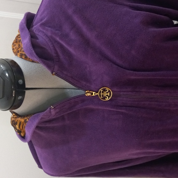 Miss Tina Purple Velvet Jacket Gathered Waist, Size XL - Picture 4 of 7